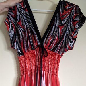 Orange and pink Summer Maxi dress from Centsable Fashions Women's sizes S to 1x